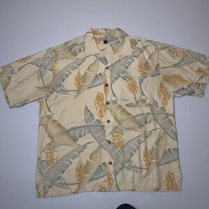 Men's Tommy Bahama Short Sleeved 100% Silk Button Up Hawaiian Shirt Large